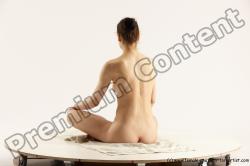 Nude Gymnastic poses Woman White Slim long brown Multi angle poses Pinup