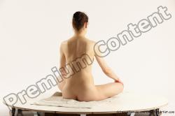 Nude Gymnastic poses Woman White Slim long brown Multi angle poses Pinup