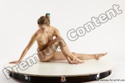 Nude Woman White Sitting poses - ALL Athletic long blond Sitting poses - simple Multi angle poses Pinup