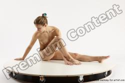 Nude Woman White Sitting poses - ALL Athletic long blond Sitting poses - simple Multi angle poses Pinup