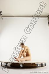 Nude Woman White Sitting poses - ALL Athletic long blond Sitting poses - simple Multi angle poses Pinup