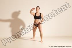 Underwear Martial art Woman White Moving poses Average long colored Dynamic poses Academic