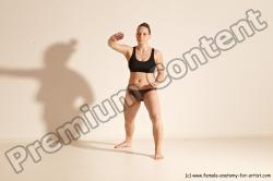 Underwear Martial art Woman White Moving poses Average long colored Dynamic poses Academic