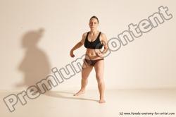 Underwear Martial art Woman White Moving poses Average long colored Dynamic poses Academic