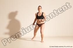 Underwear Martial art Woman White Moving poses Average long colored Dynamic poses Academic