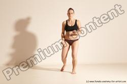 Underwear Martial art Woman White Moving poses Average long colored Dynamic poses Academic