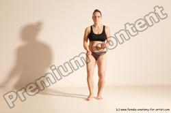 Underwear Martial art Woman White Moving poses Average long colored Dynamic poses Academic