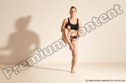 Underwear Martial art Woman White Moving poses Average long colored Dynamic poses Academic