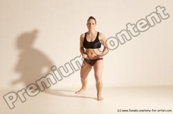 Underwear Martial art Woman White Moving poses Average long colored Dynamic poses Academic