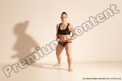 Underwear Martial art Woman White Moving poses Average long colored Dynamic poses Academic