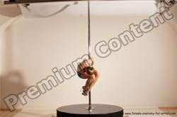 Underwear Gymnastic poses Woman White Moving poses Slim long blond Dynamic poses Academic