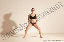 Underwear Martial art Woman White Moving poses Average long colored Dynamic poses Academic