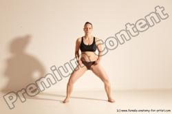 Underwear Martial art Woman White Moving poses Average long colored Dynamic poses Academic