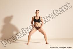 Underwear Martial art Woman White Moving poses Average long colored Dynamic poses Academic