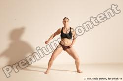 Underwear Martial art Woman White Moving poses Average long colored Dynamic poses Academic