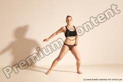 Underwear Martial art Woman White Moving poses Average long colored Dynamic poses Academic