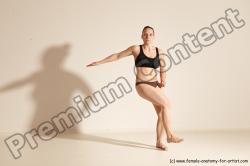 Underwear Martial art Woman White Moving poses Average long colored Dynamic poses Academic