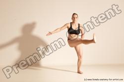 Underwear Martial art Woman White Moving poses Average long colored Dynamic poses Academic