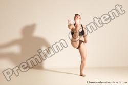 Underwear Martial art Woman White Moving poses Average long colored Dynamic poses Academic