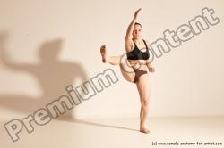 Underwear Martial art Woman White Moving poses Average long colored Dynamic poses Academic