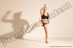 Underwear Martial art Woman White Moving poses Average long colored Dynamic poses Academic