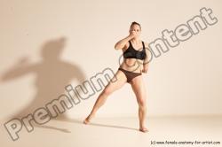 Underwear Martial art Woman White Moving poses Average long colored Dynamic poses Academic