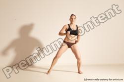 Underwear Martial art Woman White Moving poses Average long colored Dynamic poses Academic