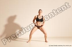 Underwear Martial art Woman White Moving poses Average long colored Dynamic poses Academic