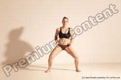 Underwear Martial art Woman White Moving poses Average long colored Dynamic poses Academic