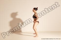 Underwear Martial art Woman White Moving poses Average long colored Dynamic poses Academic