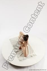 Nude Gymnastic poses Woman White Slim long brown Multi angle poses Pinup