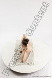 Nude Gymnastic poses Woman White Slim long brown Multi angle poses Pinup