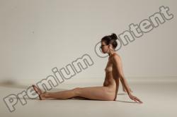 Nude Gymnastic poses Woman White Moving poses Slim long brown Dynamic poses Pinup