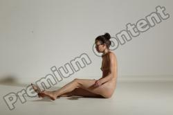 Nude Gymnastic poses Woman White Moving poses Slim long brown Dynamic poses Pinup