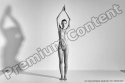 Nude Gymnastic poses Woman White Moving poses Slim long brown Dynamic poses Pinup