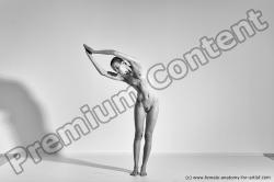 Nude Gymnastic poses Woman White Moving poses Slim long brown Dynamic poses Pinup