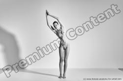 Nude Gymnastic poses Woman White Moving poses Slim long brown Dynamic poses Pinup