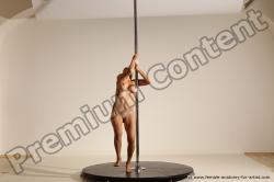Nude Gymnastic poses Woman White Slim long brown Dynamic poses Pinup