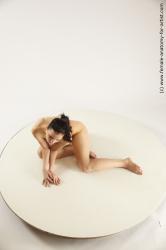 Nude Woman White Sitting poses - ALL Slim long black Sitting poses - simple Multi angle poses Pinup