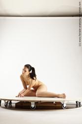 Nude Woman White Sitting poses - ALL Slim long black Sitting poses - simple Multi angle poses Pinup