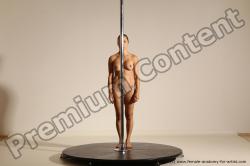 Nude Gymnastic poses Woman White Moving poses Slim long brown Dynamic poses Pinup