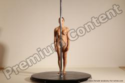 Nude Gymnastic poses Woman White Moving poses Slim long brown Dynamic poses Pinup