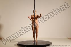 Nude Gymnastic poses Woman White Moving poses Slim long brown Dynamic poses Pinup