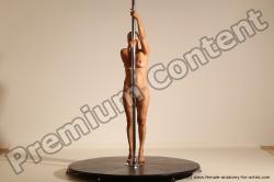 Nude Gymnastic poses Woman White Moving poses Slim long brown Dynamic poses Pinup