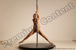 Nude Gymnastic poses Woman White Moving poses Slim long brown Dynamic poses Pinup