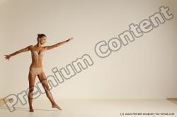 Underwear Gymnastic poses Woman White Moving poses Slim long brown Dynamic poses Academic