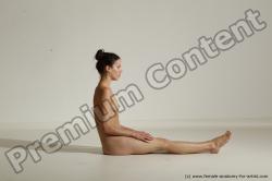 Nude Yoga poses Woman White Moving poses Slim long brown Dynamic poses Pinup