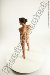 Nude Woman White Standing poses - ALL Slim long brown Standing poses - simple Fighting Multi angle poses Pinup