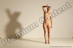 Underwear Woman White Slim long brown Dancing Dynamic poses Academic