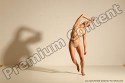 Underwear Woman White Slim long brown Dancing Dynamic poses Academic